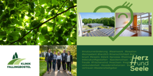 Eine Collage betehend aus Bildern, Text und Grafiken als Auszug aus dem Markenrelaunchprojekt mit der Klinik Fallingbostel