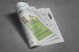 Präsentation einer Zeitungsanzeige in dem neuen Corporate Design der Klinik Fallingbostel
