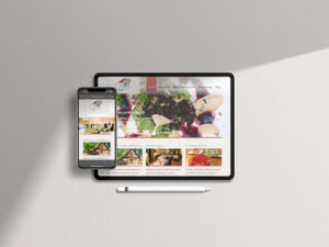 Präsentation der Mehlkammer-Website auf einem Tablet und einem Smartphone